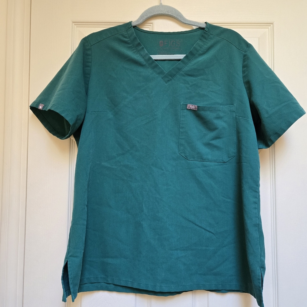 Figs Catarina One-Pocket Scrub Top Green Womens Size Large